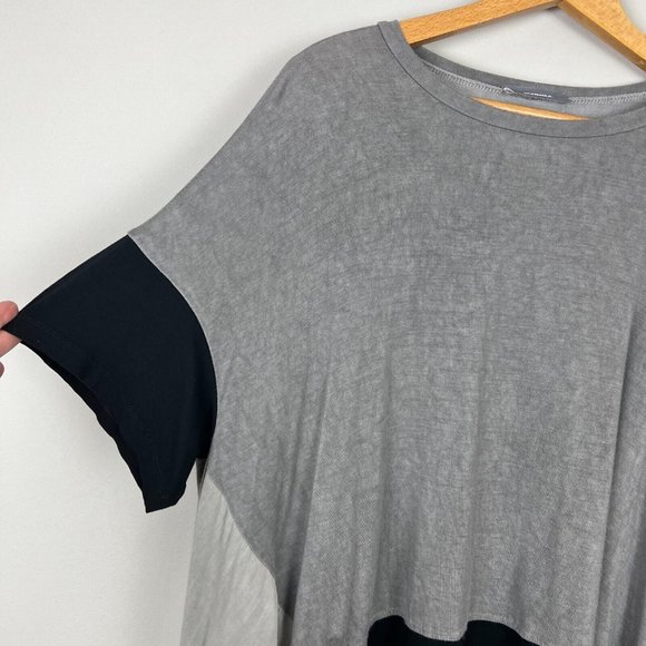 Alembika Top Womens Small Gray Colorblock Oversized Slouchy Tunic 3/4 Sleeve - Picture 5 of 12
